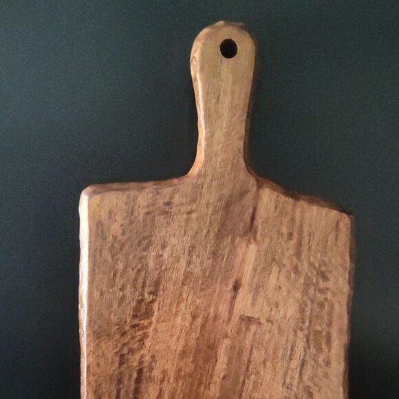 Handcrafted Acacia Wood Cutting Board with Handle - Rustic Farmhouse Decor - Picture 1 of 9
